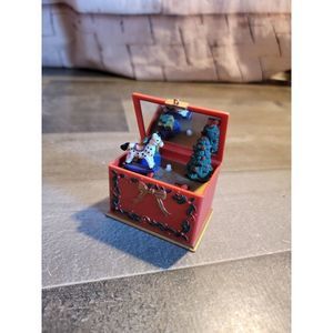 Music box xmas AS IS horse tree rocking horse present gift sound Mistletoe decor